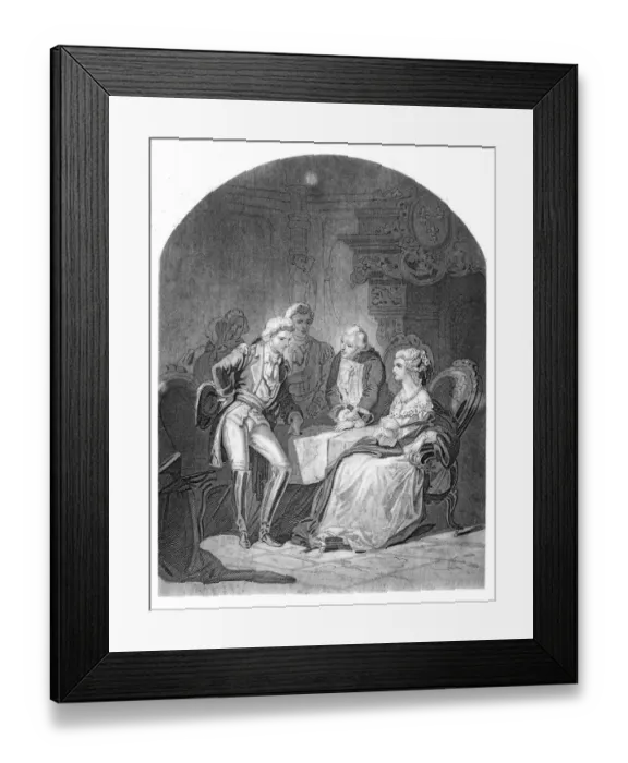 Framed Print : Lafayette Louis XVI and Marie Antoniette engraving 1859 Framed Print : Lafayette Louis XVI and Marie Antoniette engraving 1859