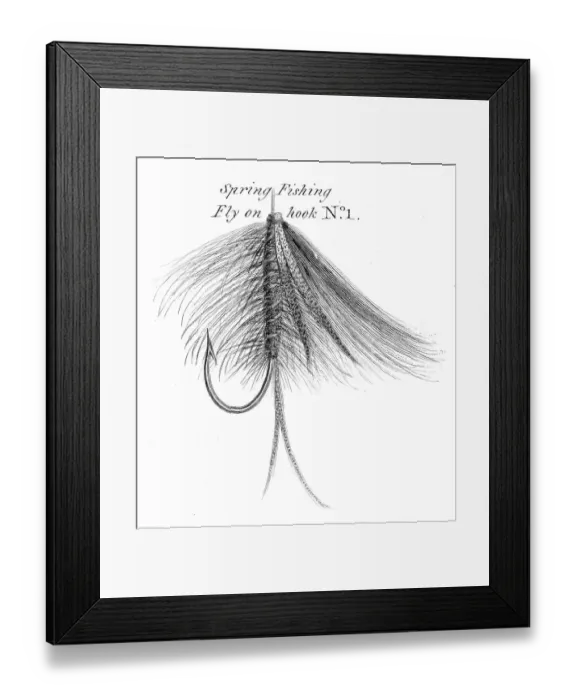 Framed Print : Spring fishing hook engraving 1812 Framed Print : Spring fishing hook engraving 1812