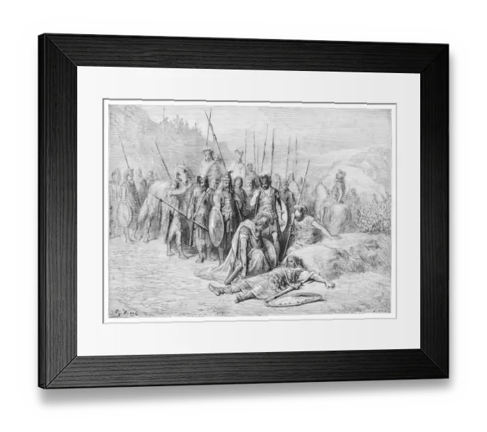 Framed Print : Alejandro Magno discover Darius engraving 1894 Framed Print : Alejandro Magno discover Darius engraving 1894