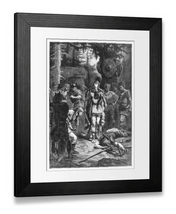 Framed Print : Clovis punishing a rebel engraving 1894