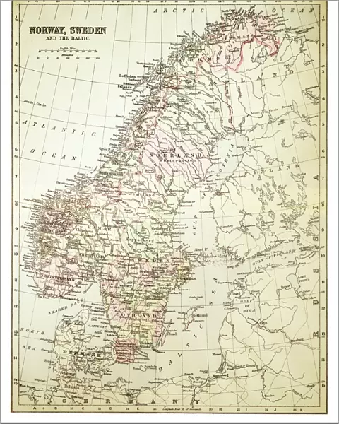 Map of Norway and Sweden 1894