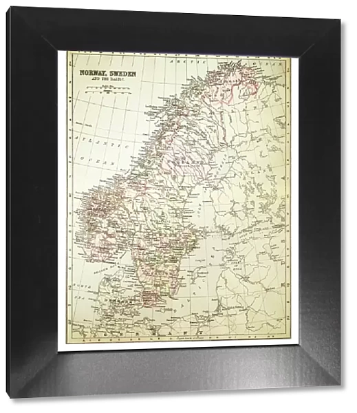 Map of Norway and Sweden 1894