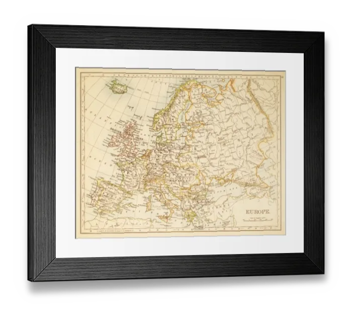 Framed Print : Map of Europe 1897 Framed Print : Map of Europe 1897