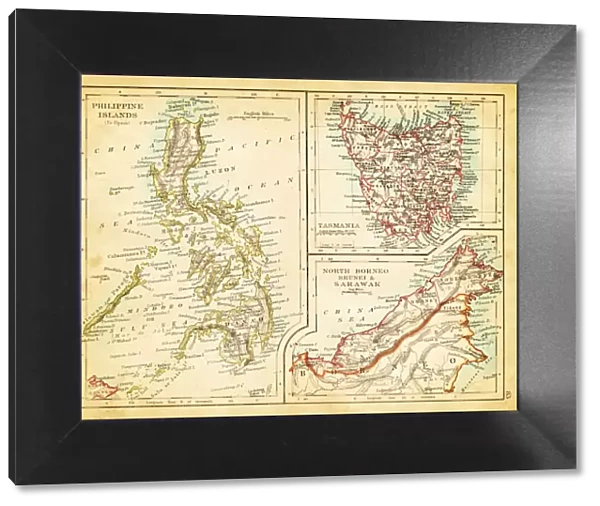Map of Philippines Tasmania Borneo 1897