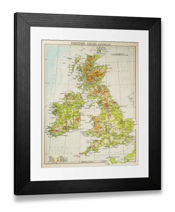 Framed Print : Map of British Isles 1897 Framed Print : Map of British Isles 1897