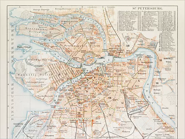 Map of St. Petersburg 1895