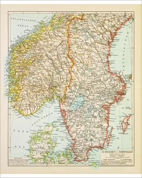 Map of Sweden and Norway 1897