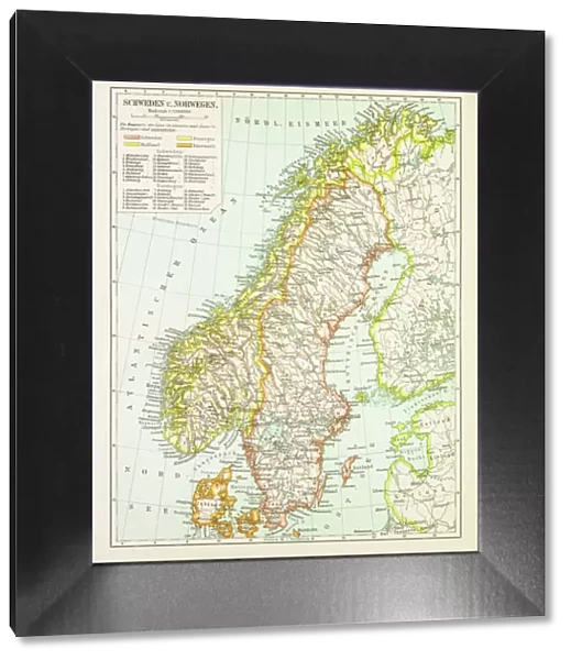 Map of Sweden and Norway 1897