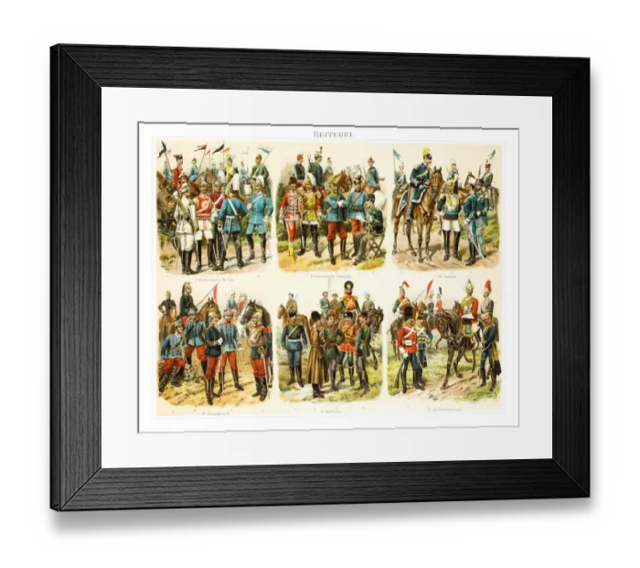 Framed Print : Cavalry antique lithograph 1896 Framed Print : Cavalry antique lithograph 1896