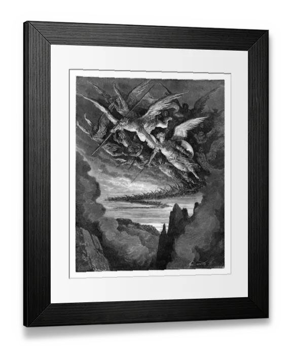 Framed Print : The Fallen Angels engraving Framed Print : The Fallen Angels engraving