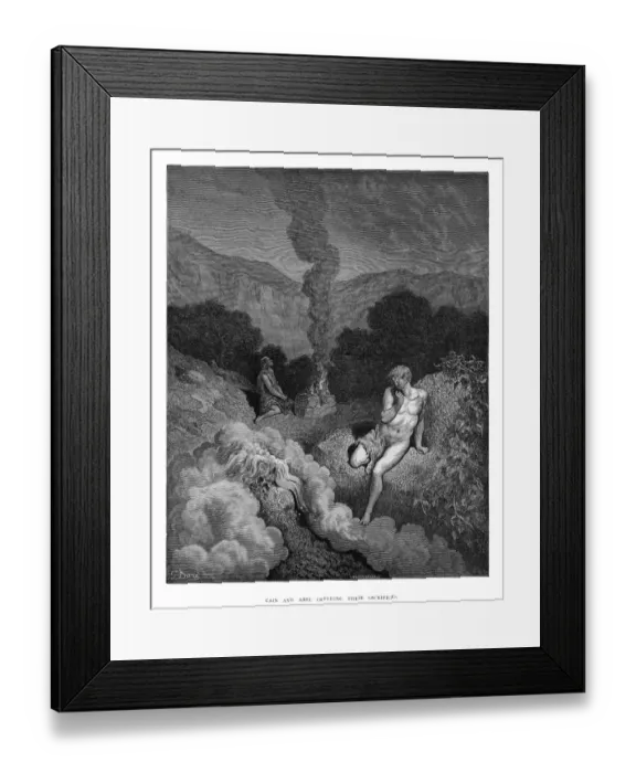 Framed Print : Cain and Abel offering engraving Framed Print : Cain and Abel offering engraving