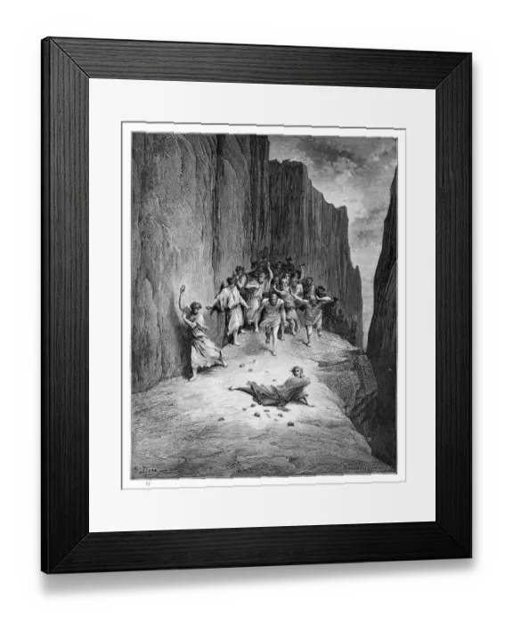Framed Print : The martyrdom of St. Stephen engraving Framed Print : The martyrdom of St. Stephen engraving