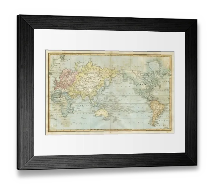 Framed Print : map of the world 1823 Framed Print : map of the world 1823