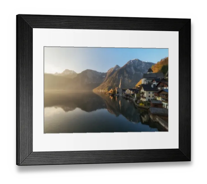 Framed Print : Hallstatt in morning time, Austria Framed Print : Hallstatt in morning time, Austria