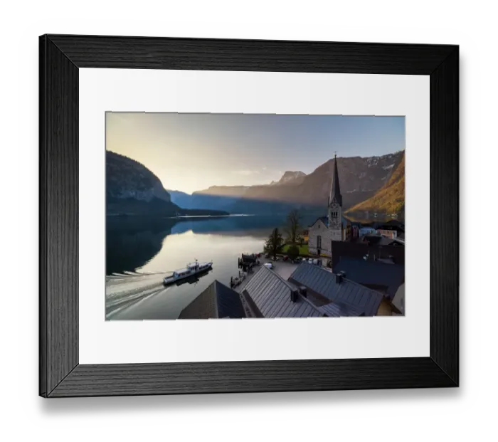 Framed Print : Hallstatt in morning time, Austria Framed Print : Hallstatt in morning time, Austria