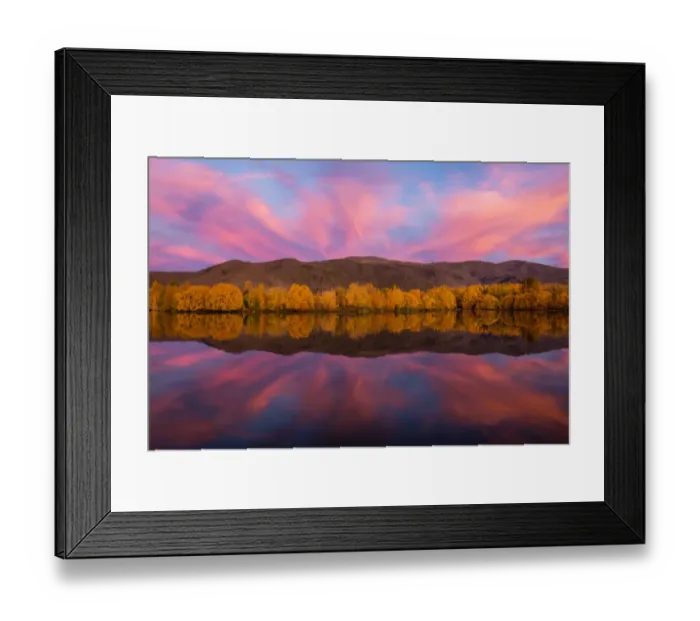 Framed Print : The mirror lake in autumn season, South Island, New Zealand Framed Print : The mirror lake in autumn season, South Island, New Zealand