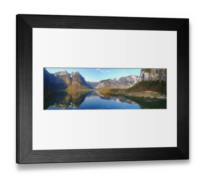 Framed Print : Panorana of Lake HallstAÔé¼ttersee