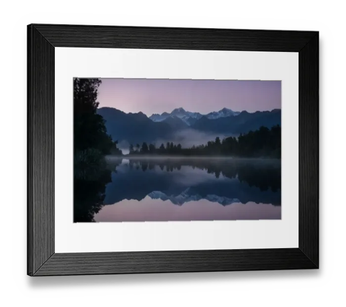 Framed Print : Lake Matheson and Southern Alps Framed Print : Lake Matheson and Southern Alps
