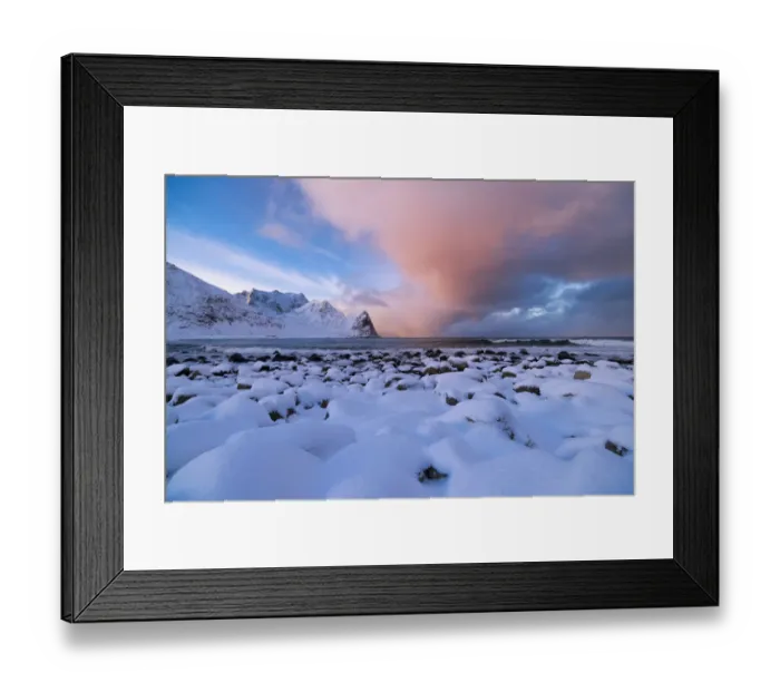 Framed Print : Unstad Beach, Lofoten Norway Framed Print : Unstad Beach, Lofoten Norway