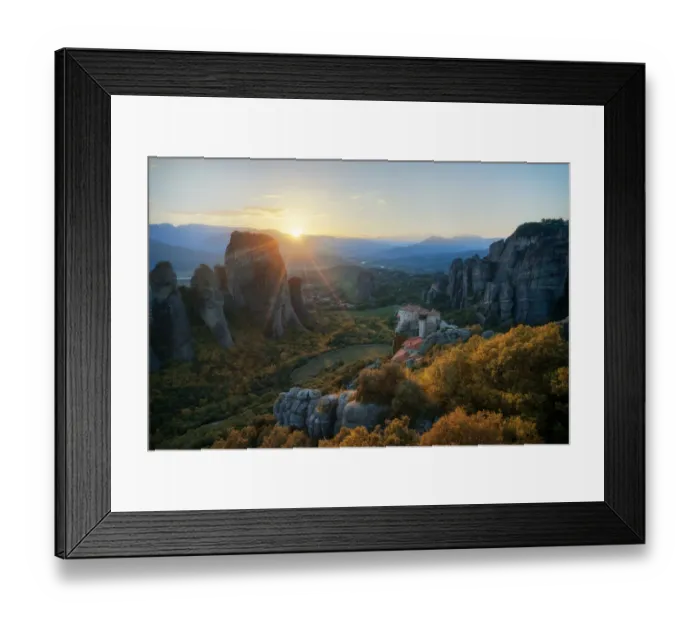 Framed Print : Sunset Meteora, Trikala, Thessaly, Greece Framed Print : Sunset Meteora, Trikala, Thessaly, Greece