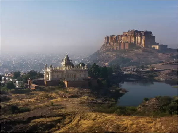 Mehrangarh fort and Jaswant Thada temple, Jodhpur, Rajasthan, India