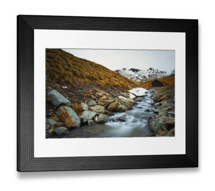 Framed Print : Stream at the remarkables peak of Queenstown Framed Print : Stream at the remarkables peak of Queenstown