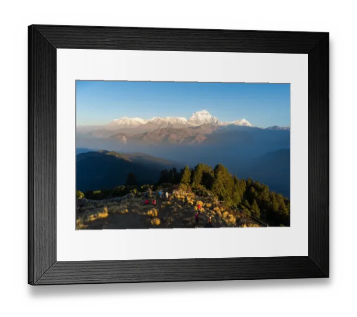 Framed Print : The majestic panorama view of Himalayan mountain range during sunrise view from Poon Hill view point at Nepal Framed Print : The majestic panorama view of Himalayan mountain range during sunrise view from Poon Hill view point at Nepal