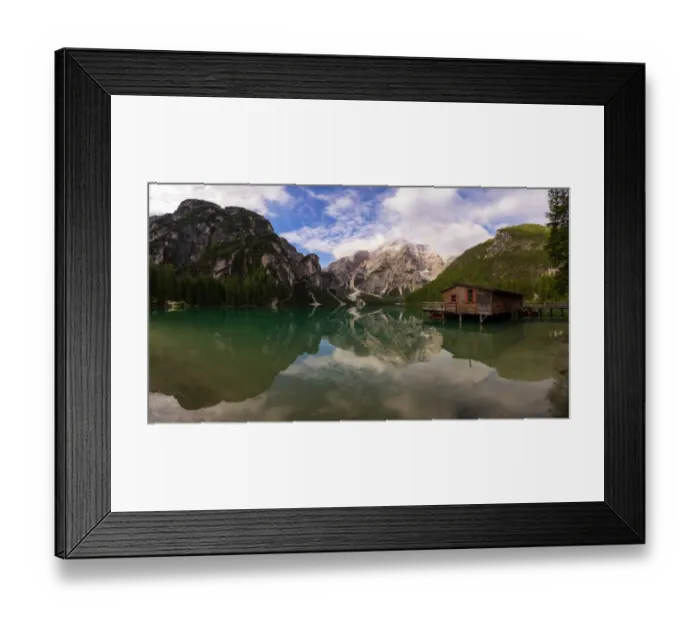 Framed Print : Panorama of Lago di Braies, Italy