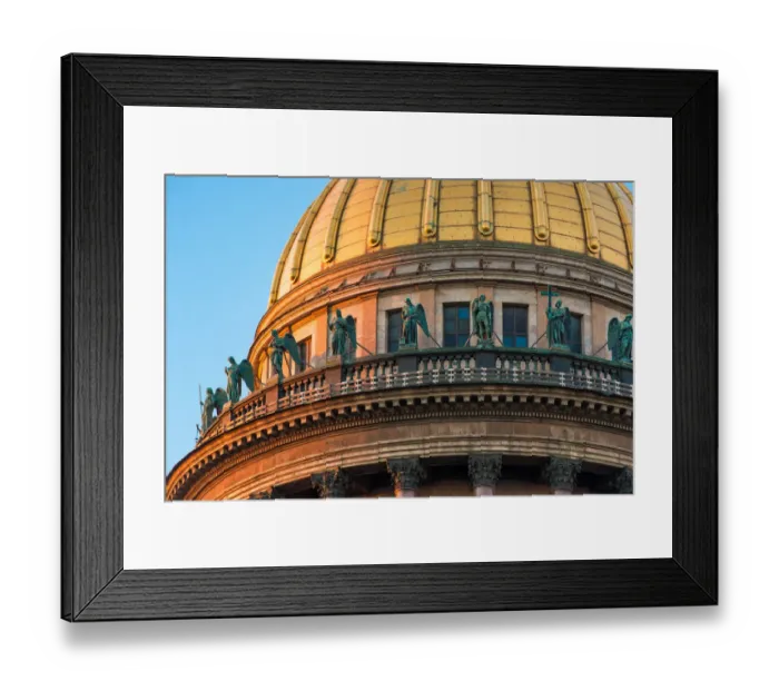 Framed Print : The Statues at the dome of Saint Isaacs Cathedral, Saint Petersburg
