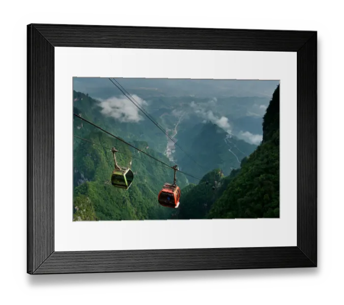 Framed Print : The cable cars to the top of MT. Tianmen Framed Print : The cable cars to the top of MT. Tianmen