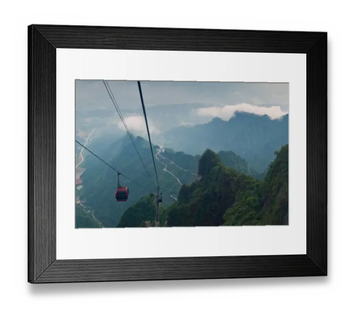 Framed Print : The cable cars to the top of MT. Tianmen, China Framed Print : The cable cars to the top of MT. Tianmen, China