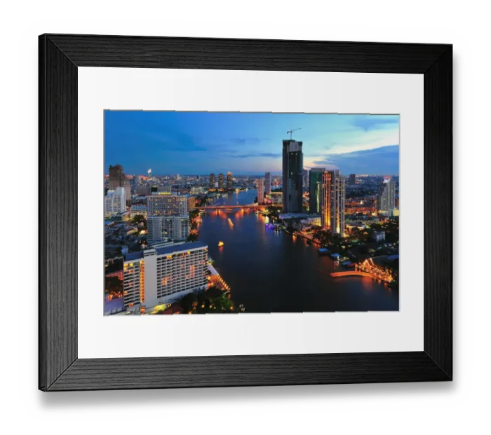 Framed Print : Chao Phraya river and Bangkok city Framed Print : Chao Phraya river and Bangkok city