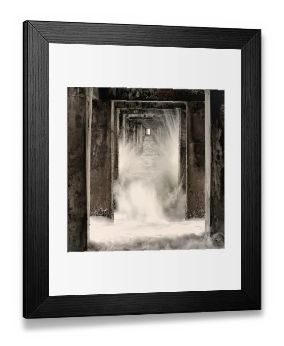 Framed Print : The heavy wave and the column of bridge Framed Print : The heavy wave and the column of bridge