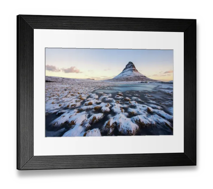Framed Print : Kirkjufell in winter season, Iceland Framed Print : Kirkjufell in winter season, Iceland