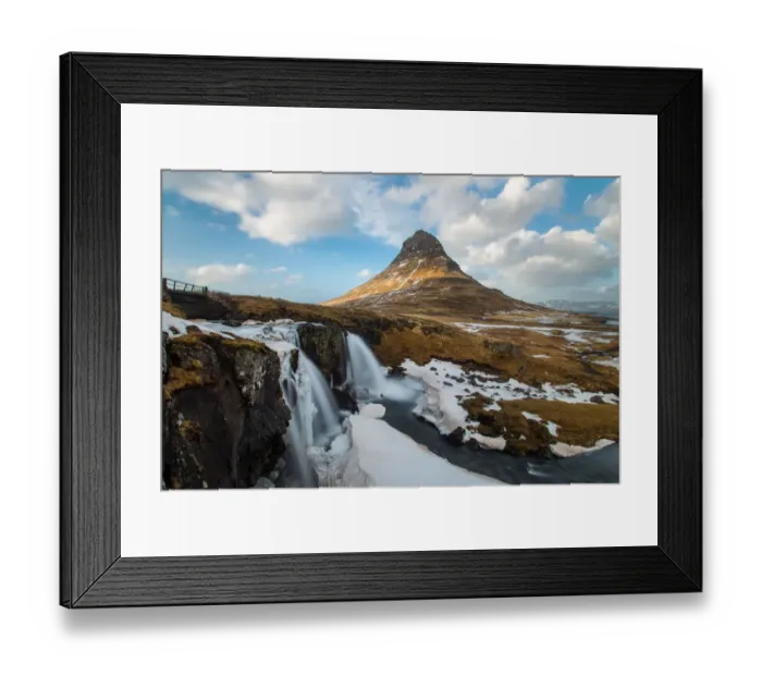 Framed Print : Kirkjufellfoss in winter season, Iceland Framed Print : Kirkjufellfoss in winter season, Iceland
