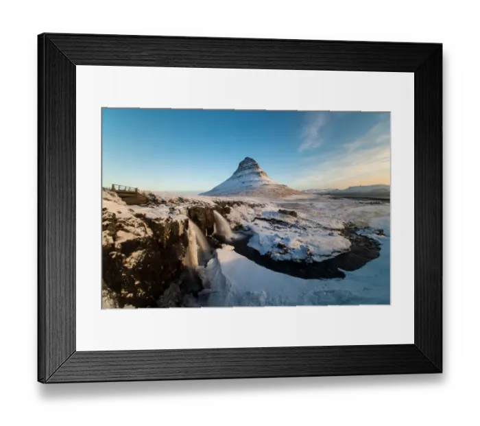 Framed Print : Kirkjufellfoss in winter season, Iceland Framed Print : Kirkjufellfoss in winter season, Iceland