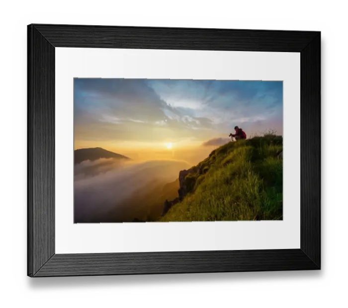 Framed Print : Mountain Grona summit with sunrise Framed Print : Mountain Grona summit with sunrise