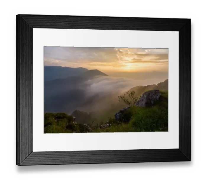Framed Print : Mountain Grona summit with sunrise Framed Print : Mountain Grona summit with sunrise