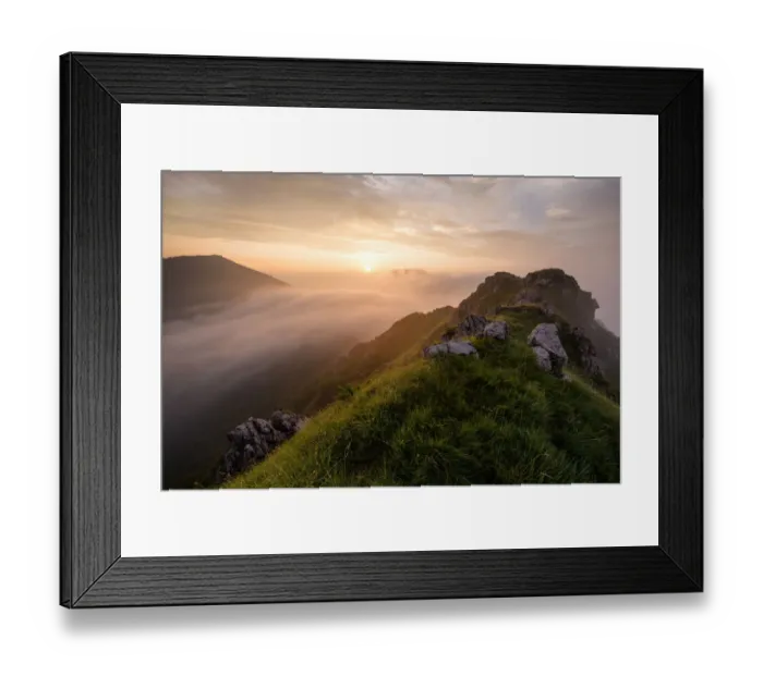 Framed Print : Mountain Gronas summit with sunrise Framed Print : Mountain Gronas summit with sunrise