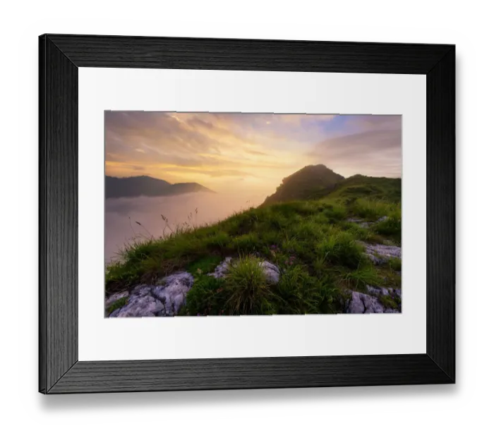 Framed Print : Mountain Grona summit with sunrise Framed Print : Mountain Grona summit with sunrise
