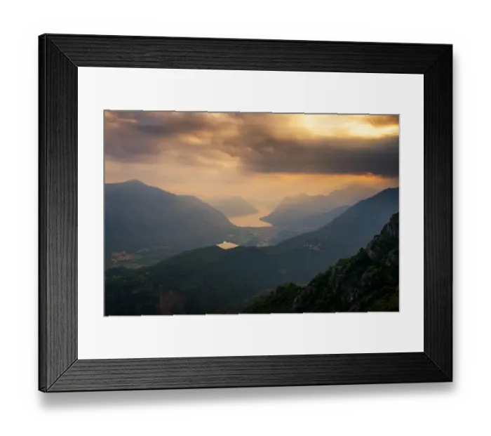 Framed Print : Scenic view of Lake Lugano and Lake Piano Framed Print : Scenic view of Lake Lugano and Lake Piano