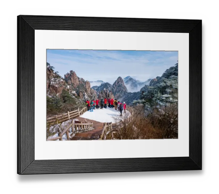 Framed Print : Huangshan mountain in winter season Framed Print : Huangshan mountain in winter season