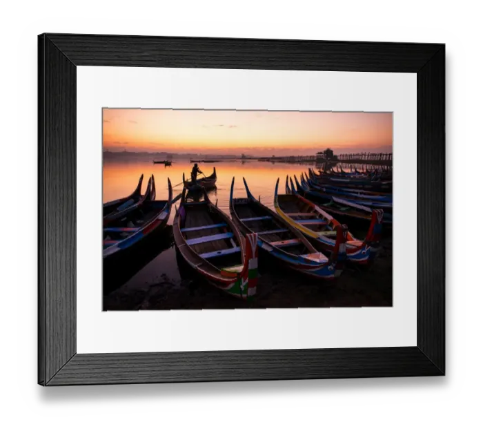 Framed Print : Sunrise at Taung taman lake, Mandalay, Myanmar Framed Print : Sunrise at Taung taman lake, Mandalay, Myanmar