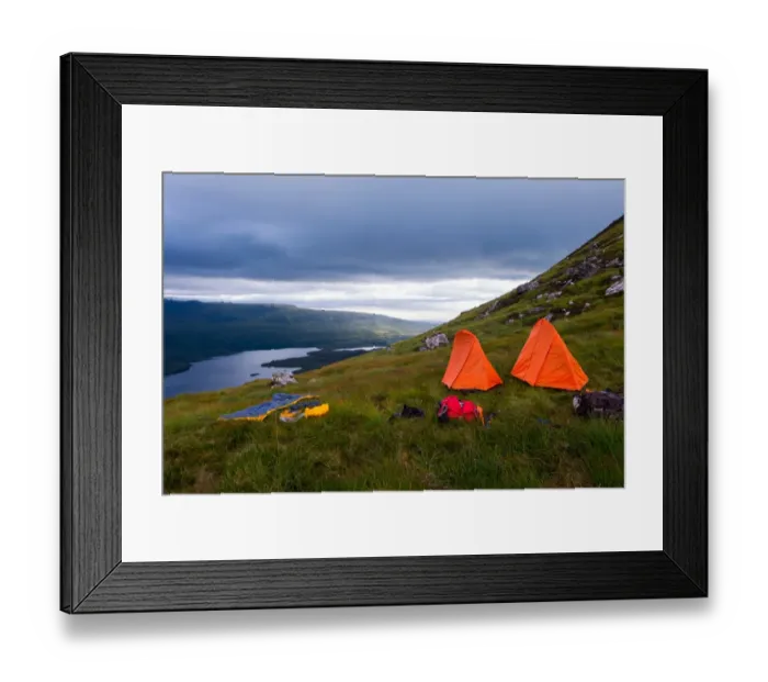 Framed Print : Camp site at Stac Pollaidh Framed Print : Camp site at Stac Pollaidh