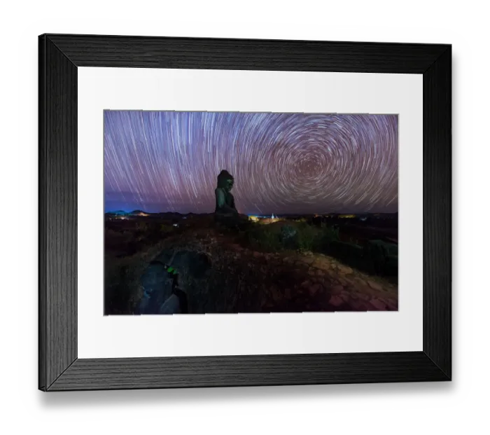 Framed Print : Startrails over old ruins of Buddha statues Framed Print : Startrails over old ruins of Buddha statues