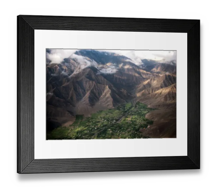 Framed Print : Leh city from above