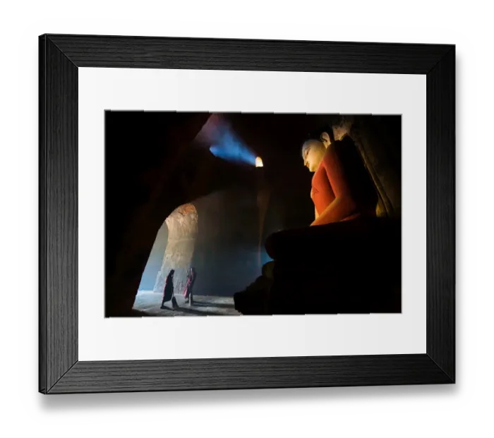 Framed Print : Big Buddha statue inside hall of Bagan pagoda Framed Print : Big Buddha statue inside hall of Bagan pagoda
