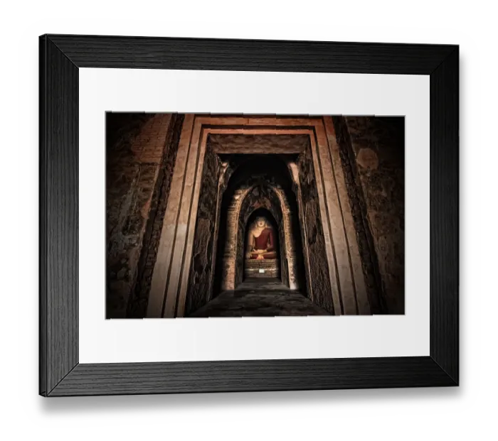 Framed Print : Buddha statue in the chapel of Bagan pagoda Framed Print : Buddha statue in the chapel of Bagan pagoda