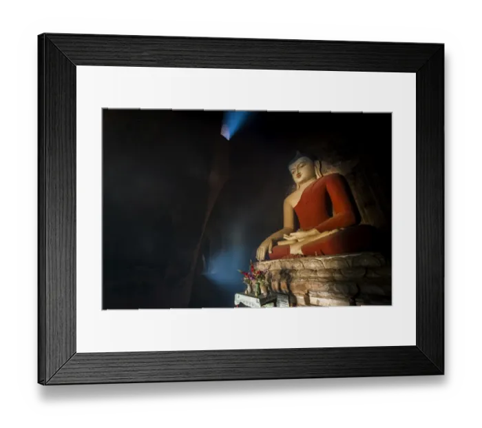 Framed Print : Old buddha statue in the ruins of Bagan pagoda Framed Print : Old buddha statue in the ruins of Bagan pagoda