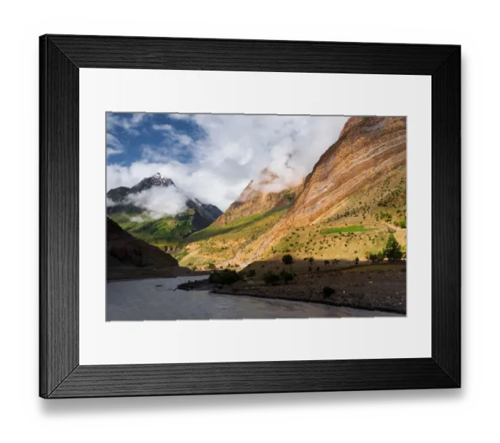 Framed Print : Landscape of mountain range near Keylong, India Framed Print : Landscape of mountain range near Keylong, India